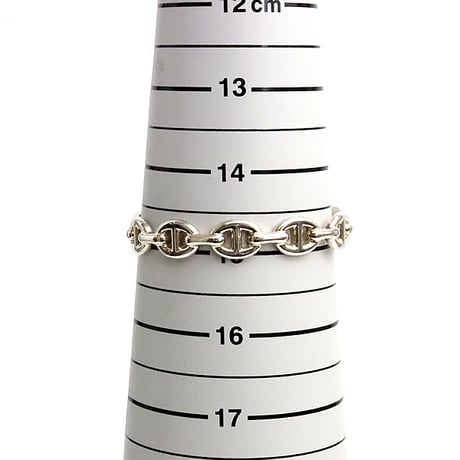 HERMES Chaine d'Ancre Enchainee SH Bangle Bracelet Sterling Silver 925 #19236