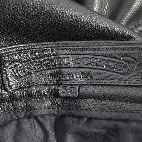 Chrome Hearts Carpenter Double Knee Leather Pants Black #31078