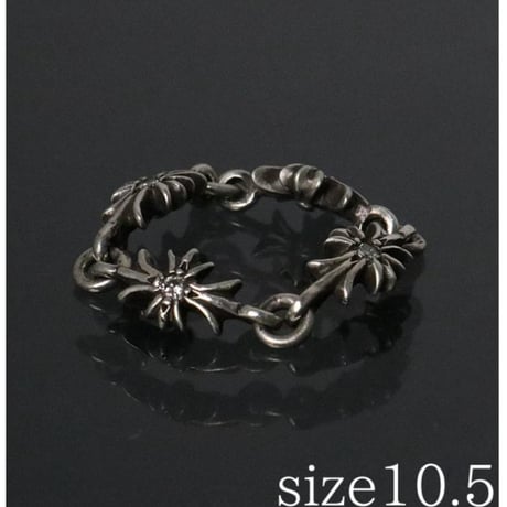 Chrome Hearts Tiny E CH Plus Pave Diamonds Ring #103060