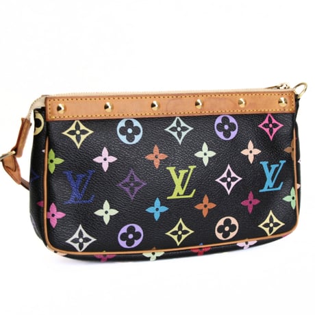 Louis Vuitton x Murakami Pochette Accessory Pouch Monogram Multicolor Black M92648 #73867
