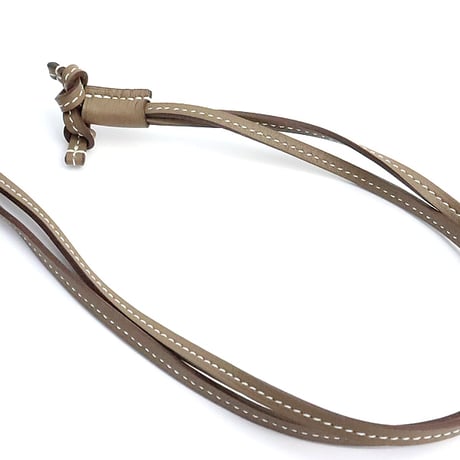 HERMES O'Kelly GM Pendant Necklace Swift Leather Etoupe ＃19004