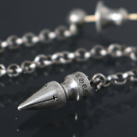 Chrome Hearts Spike Roll Chain Drop Earring  #30944