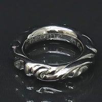Chrome Hearts Scroll Band Ring White Gold #16697
