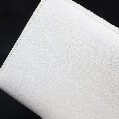 HERMES Azap Long Silk'In Wallet Evercolor Leather White #18883