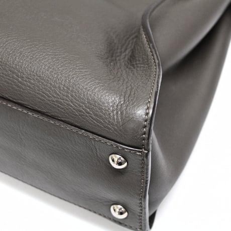 FENDI Medium Peekaboo Handbag Leather Gray ＃75050