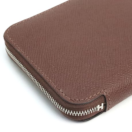 HERMES Azap Compact Silk'In Wallet Epsom Leather Rouge Sellier #18839