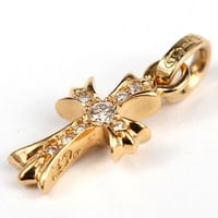 Chrome Hearts Brand-New 22K Baby Fat Cross Charm with Pavé Diamonds #103483