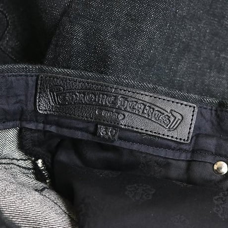 Chrome Hearts Flare Knee Star Leather Patched Denim Pants #30559