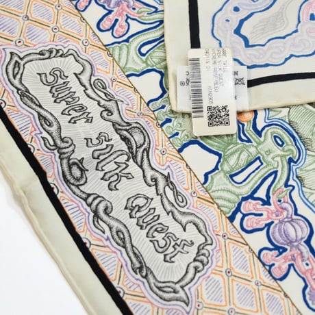 HERMES Carre 90 Silk 100% Scarf Stole "Super Silk Quest" #75197