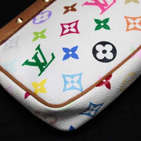 Louis Vuitton x Murakami Pochette Accessory Pouch Monogram Multicolor White M92649 #74953