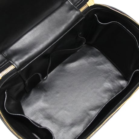 CHANEL CC Logo Vanity Bag with Strap Caviar Black #74567