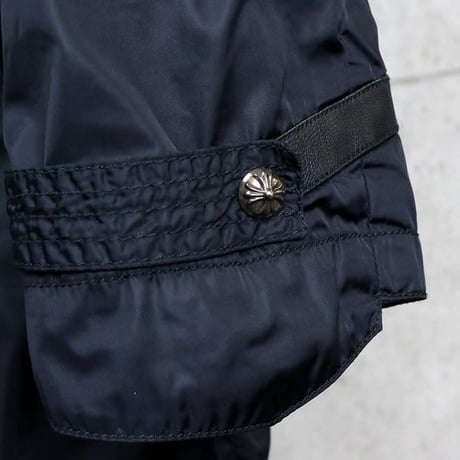 Chrome Hearts Puddles Leather Cross Patch Nylon Hooded Coat #31411