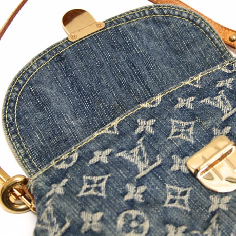 Louis Vuitton Mini Pleaty Handbag Monogram Denim Blue #75044