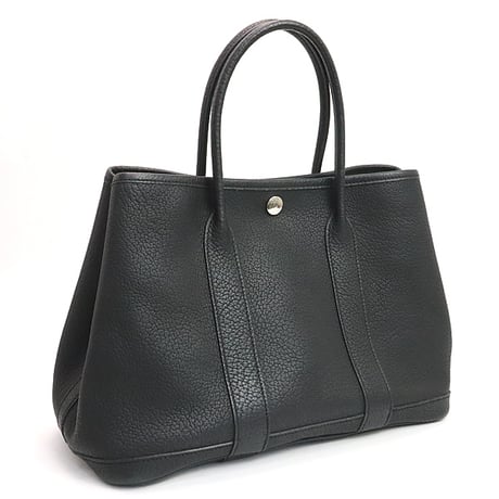 HERMES Garden Party TPM Tote Bag Negonda Leather Black ＃18544