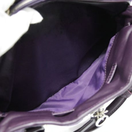 Christian Dior Charm Satchel Bag Cannage Nylon Purple #74797