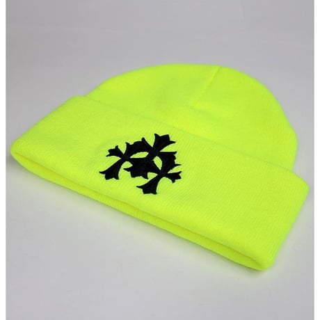 Chrome Hearts Watch Cap Triple Cross Beanie Neon Yellow #30809