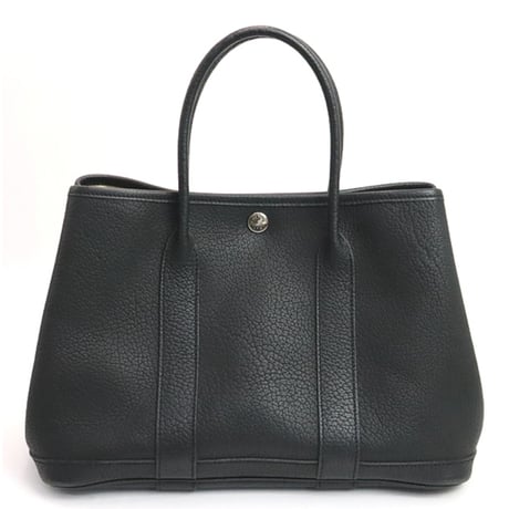 HERMES Garden Party TPM Tote Bag Negonda Leather Black ＃18544