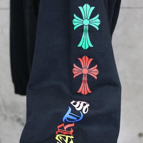 Chrome Hearts Multicolor Cemetery Cross Print Hoodie＃102938