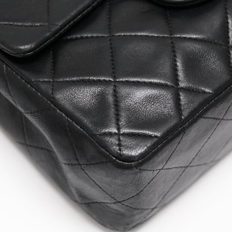 CHANEL Mini Square Flap Bag Quilted Lambskin Black #75023