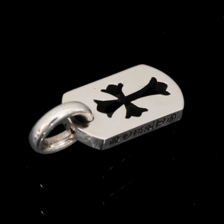 Chrome Hearts Cut Out Cross Tiny Dog Tag Pendant #30865