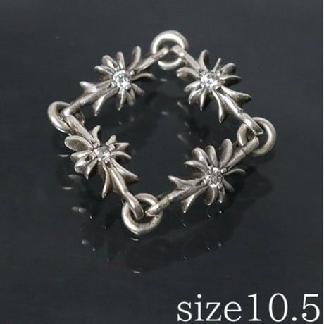Chrome Hearts Tiny E CH Plus Ring with Diamonds #102798