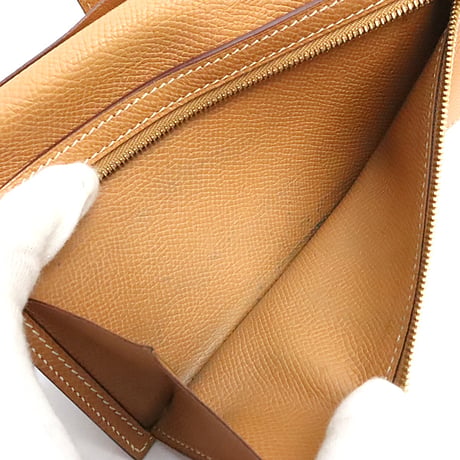 HERMES Bearn Soufflet Wallet Epsom Leather Natural #18814