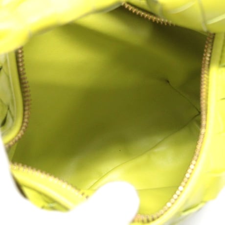 BOTTEGA VENETA Mini Jodie Handbag Intrecciato Leather Yellow Green #72750