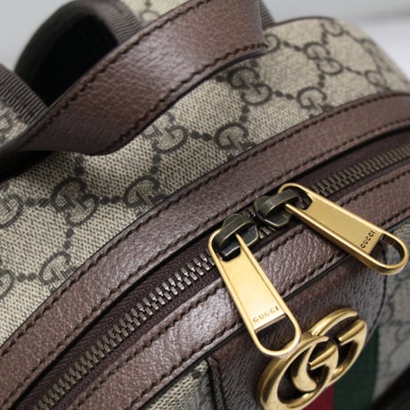 GUCCI Small Ophidia Backpack GG Supreme Canvas Leather Beige #73285