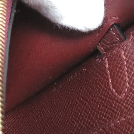 HERMES Kelly To Go Wallet Veau Epsom Leather Rouge H #19314