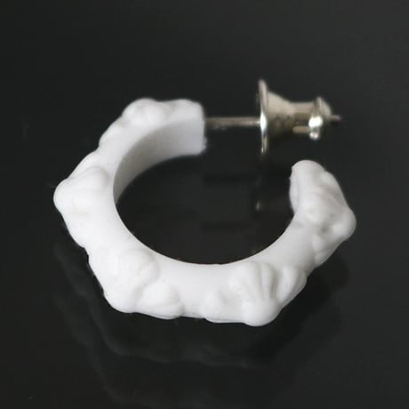 Chrome Hearts Silicone Rubber Cross Band Hoop Earring White #101317