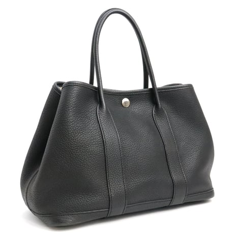 HERMES Garden Party TPM Tote Bag Negonda Leather Black ＃19095