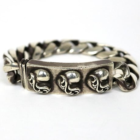 Chrome Hearts Old 3 Heart ID Classic Link Bracelet 13 Links #31201