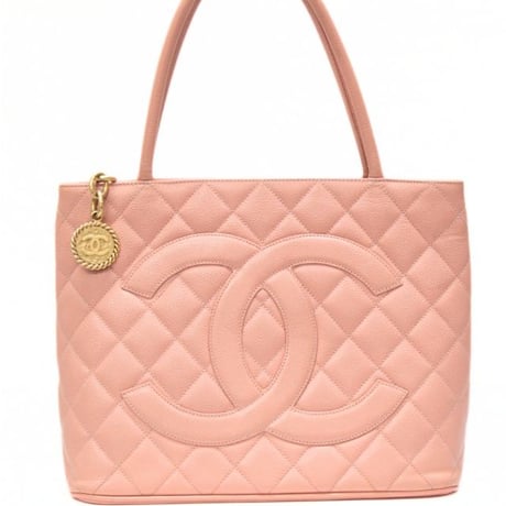 CHANEL Medallion Tote Bag Quilted Caviar Pink #74782