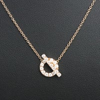 HERMES Finesse Pendant Necklace 18K Pink Gold Diamond #18607