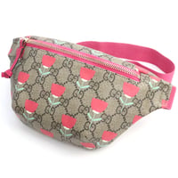 GUCCI Children's Belt Bag Floral Print GG Canvas Beige #19136