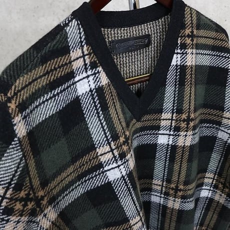 Chrome Hearts BIG CITY Check Pattern V-Neck Knit #101752