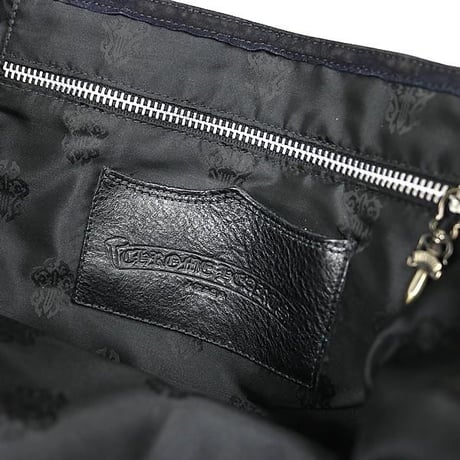 Chrome Hearts FS Tote Bag Crossball Scroll Label Nubuck Navy #30294