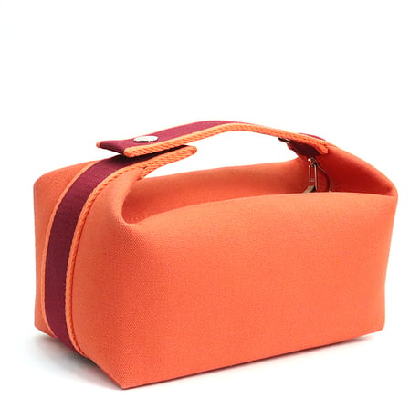 HERMES Bride-a-Brac PM Pouch Canvas Orange ＃18696