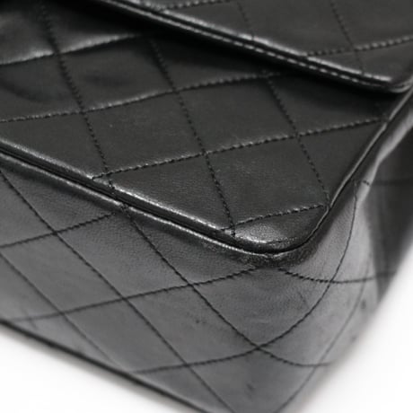 CHANEL Vintage Classic 27 Flap Bag Quilted Lambskin Black ＃75013