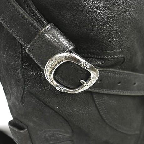 Chrome Hearts Lelo Flannie Patch Shoulder Bag Destroyed Leather Black Rhodium #103535