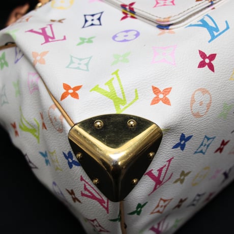 Louis Vuitton x Murakami Speedy 30 Handbag Monogram Multicolor White M92643 #75226
