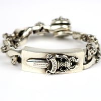 Chrome Hearts Dagger ID Fancy Link Clip Bracelet 8 Links #31442