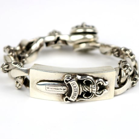 Chrome Hearts Dagger ID Fancy Link Clip Bracelet 8 Links #31442
