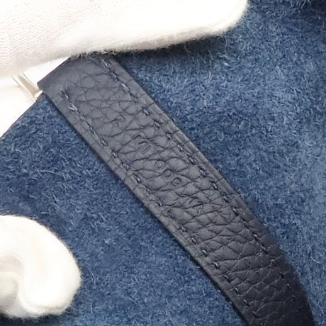 HERMES Picotin Lock MM Handbag Taurillon Clemence Leather Blue Nuit #19218