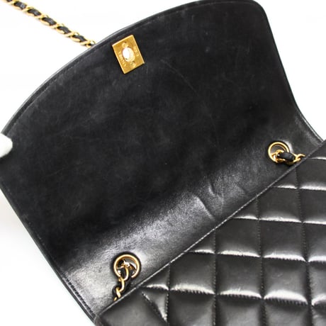 CHANEL Diana 25 Medium Flap Bag Quilted Lambskin Black ＃74785
