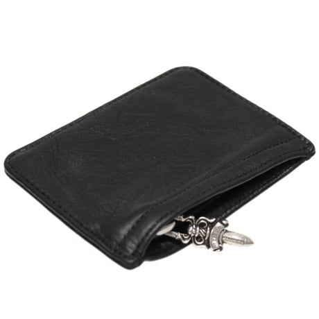 Chrome Hearts 3x4 Scroll Label Leather Card Case #30995