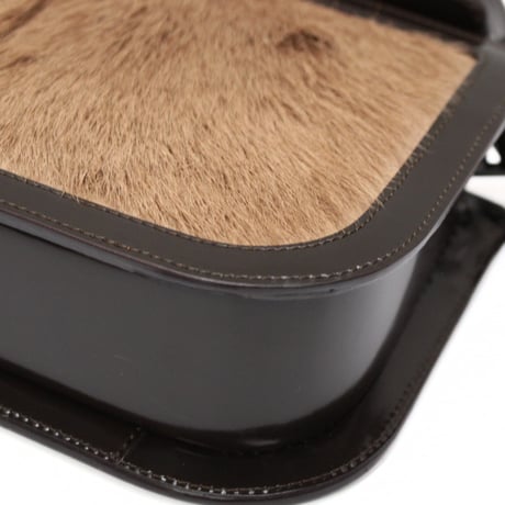 CELINE Vintage Shoulder Bag Pony Hair Leather Brown #74293