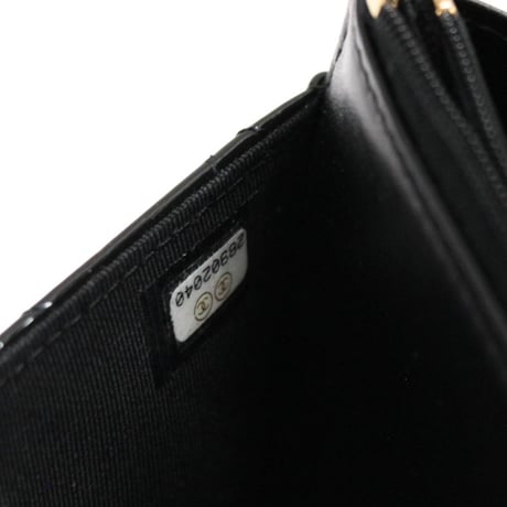 CHANEL Wallet on Chain Bag Quilted Patent Black #74436