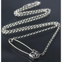 Chrome Hearts Safety Pin 1P Diamond Roll Chain Necklace #103118