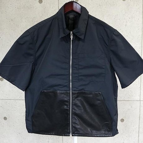 Chrome Hearts Carpenter Leather Pocket Zip-Up Shirt #103012